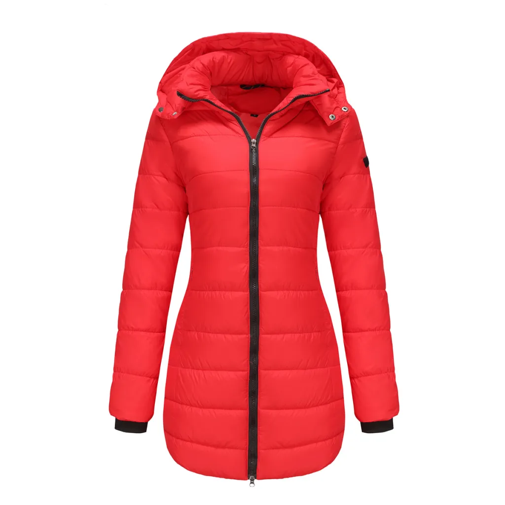 Waterproof Long-sleeved Cotton-padded Jacket - Red