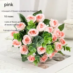 Living Room Decoration Flowers Wedding Ceremony Artificial Flower Arrangement - Pink - View 1
