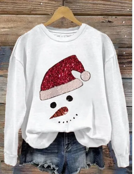 Fashion Female 3D Printing Snow Casual Sweatshirt Rnst4112310 - Shop at LoveMi