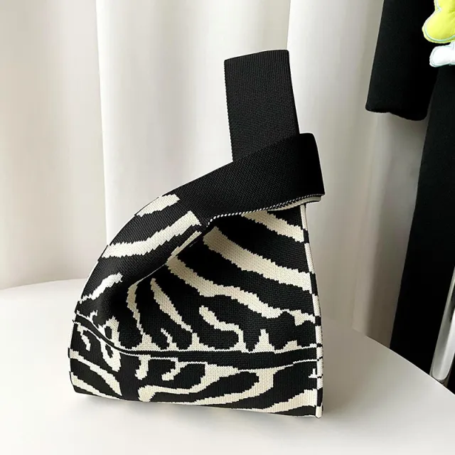 Special interest Design High grade Fashion All match Knitted Shoulder Bag Black - Shop at LoveMi