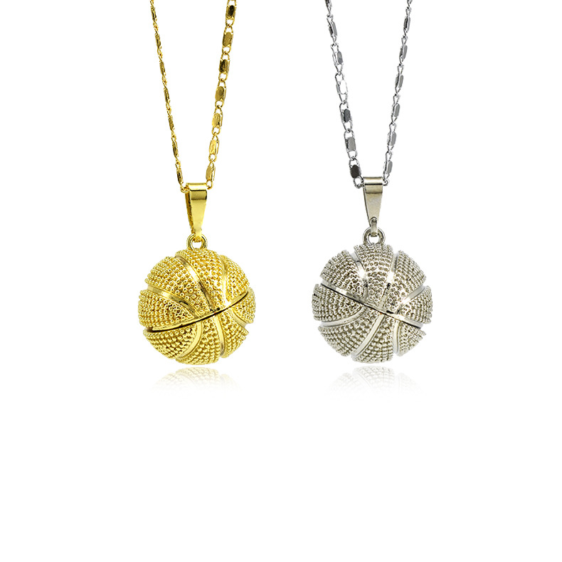 New Men's Fashion Three-dimensional Basketball Necklace