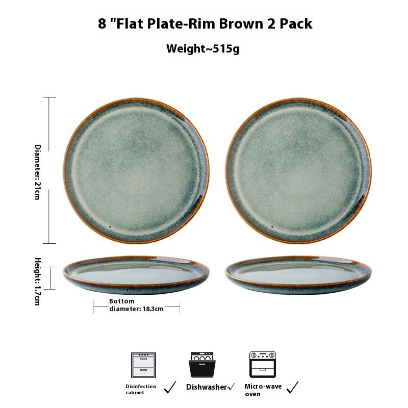 8inch flat plate 2pcs