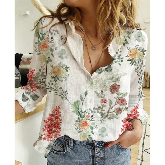 Linen Cotton Washed Single breasted Long Sleeve Shirt For Women Tmc8296 - Shop at LoveMi