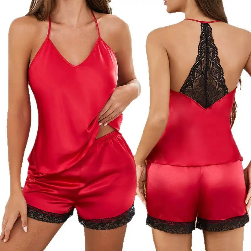 Sexy Lace Lingerie Set Camisole And Shorts For Loungewear