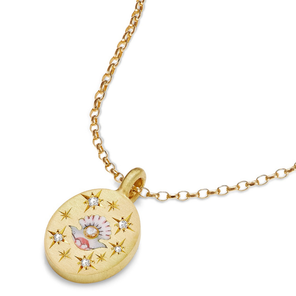 Rebirth Door Hand-Drawn Flower And Heart Pendant Sweater Chain - 24