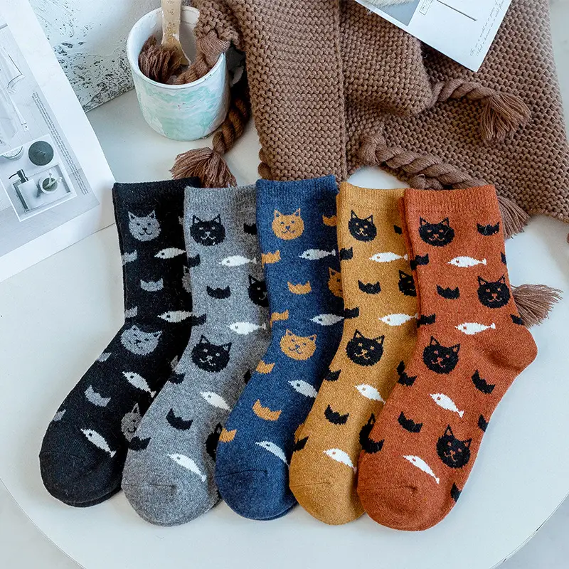 Womens Warm Retro Rabbit Wool Socks