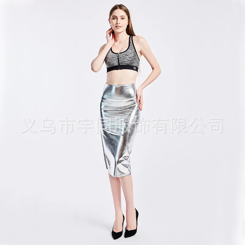 Hip Skirt All-match Tutu Split Middle Women - Silver