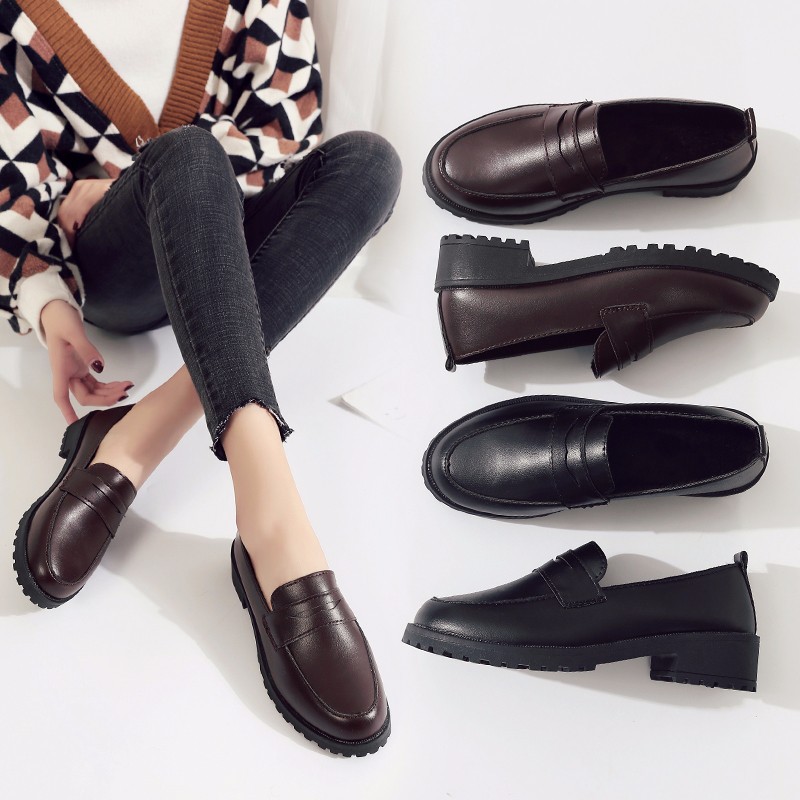 Korean-style Versatile Ulzzang Flat Shoes British-style Work Shoes
