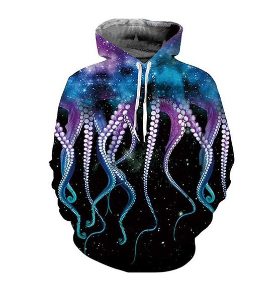 European And American Hot 3D Printed Casual Men's Hoodie Coat Large Size Women's Wear Couple