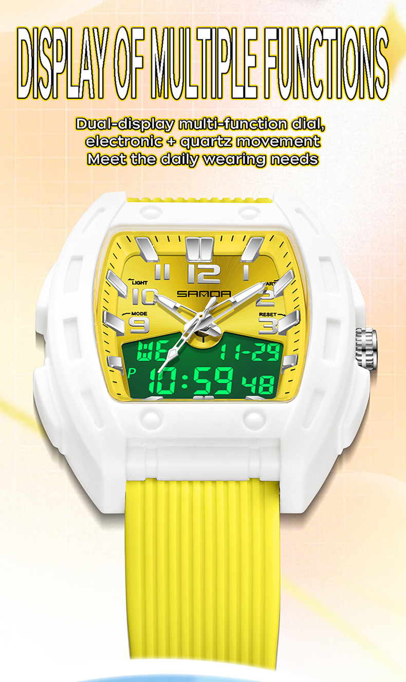 Sanda 6330 Sporty Stylish And Energetic Bucket-style Wristwatch for Men