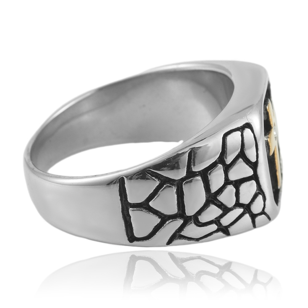 Men's Retro Titanium Steel Cross Ring