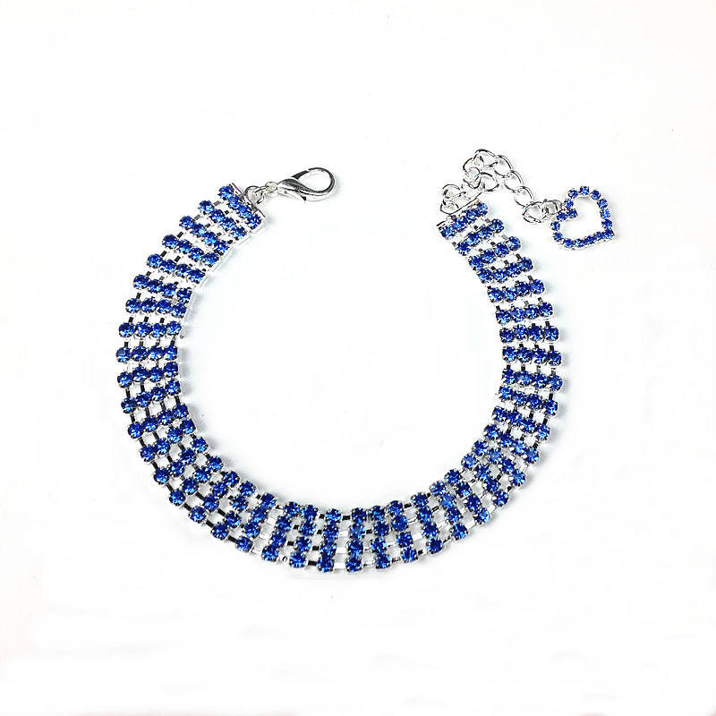 Four-row Rhinestone Pet Collar Dogs And Cats Heart-shaped Chain - Picture 11 of 13