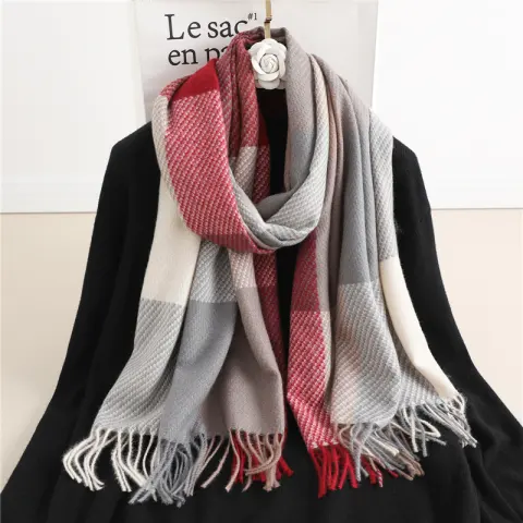 Winter New Scarf Cashmere Check Pattren All-match Color Matching