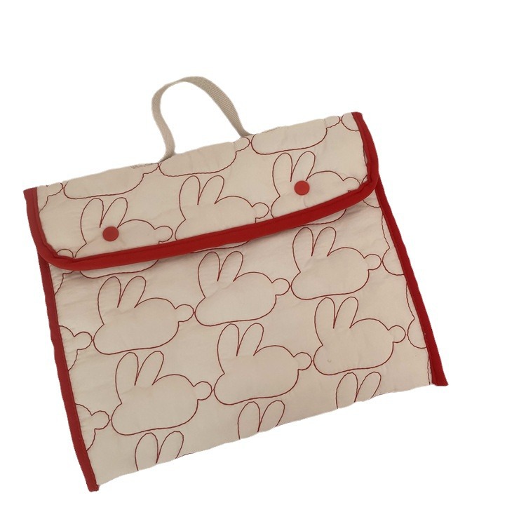 Embroidered Rabbit Pattern Portable Tablet Storage Bag - Image 4