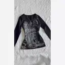 Womens Printed T-Shirt With V-Neck And Long Sleeves view 3