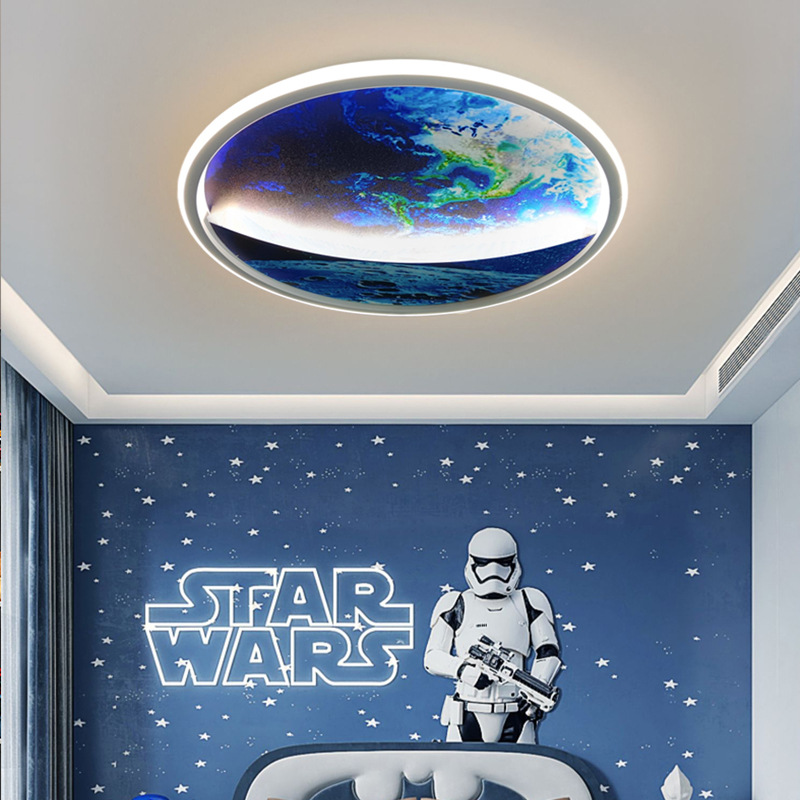 New Creative Planet Ceiling Smart Eye Protection Round Earth Children's Light