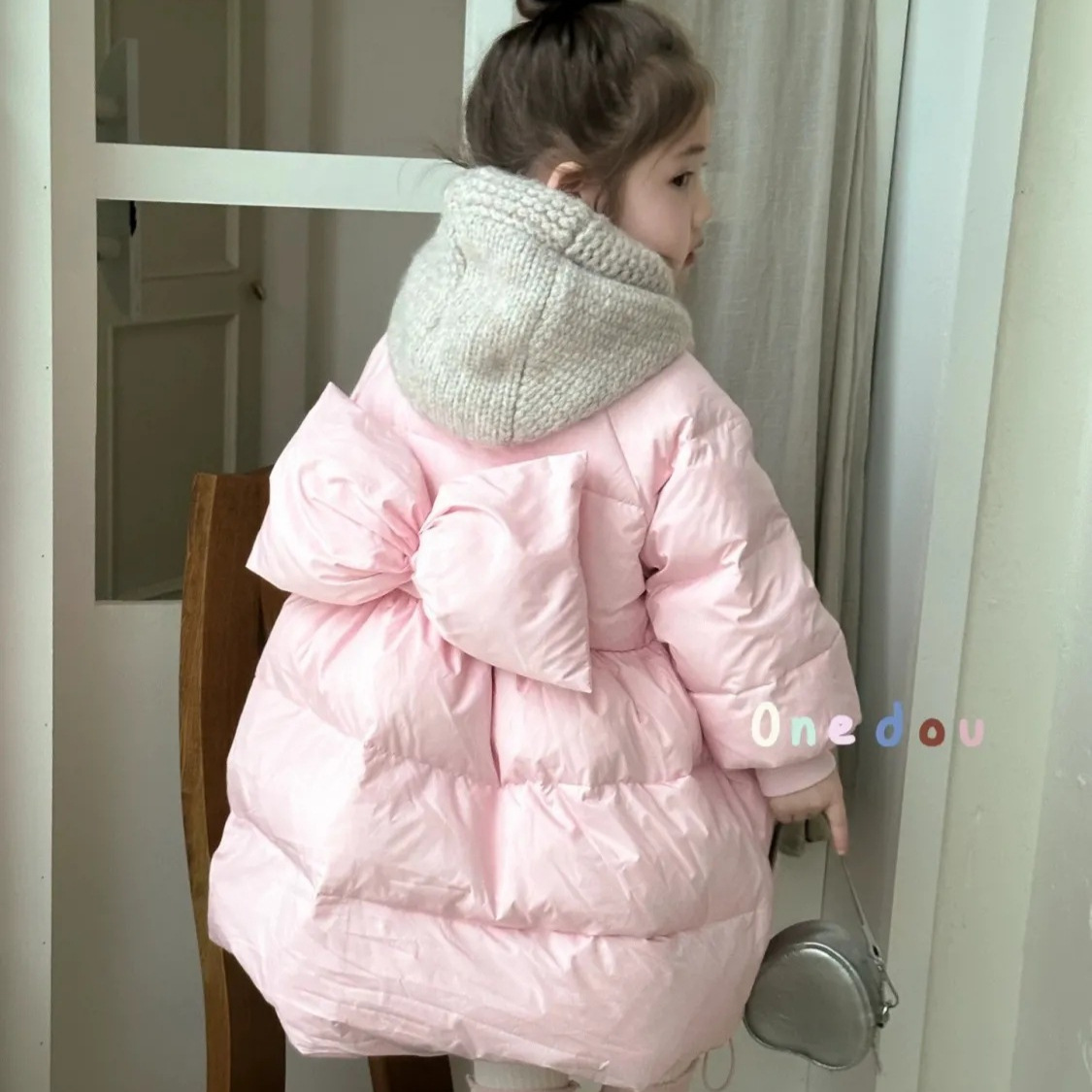 Mid-Length Cotton-Padded Coat for Girls