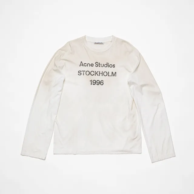 Rhinestone Distressed Letters Printed Long sleeved T shirt White - Shop at LoveMi