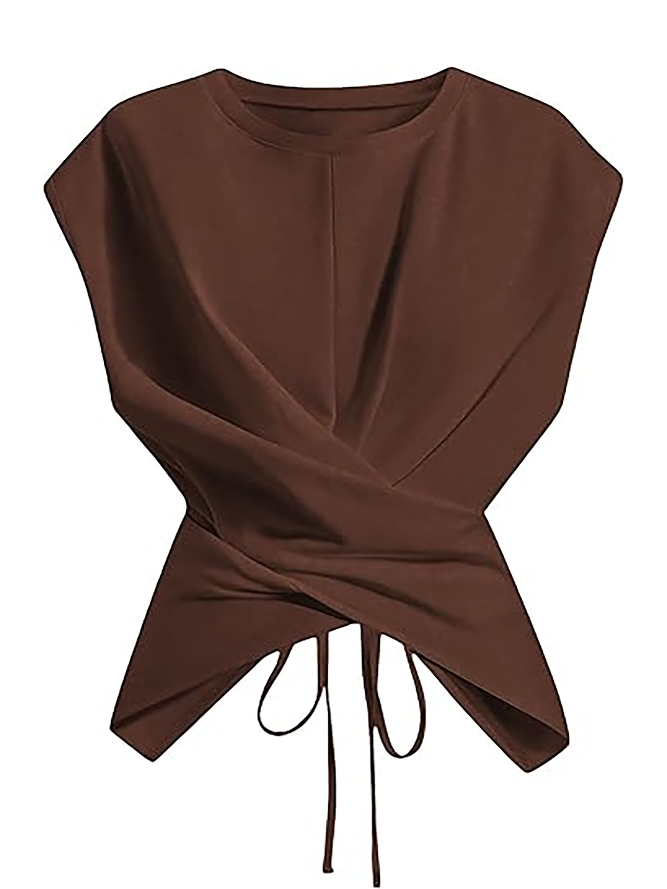 Versatile Cropped Top With A Crossover Tie At The Hem