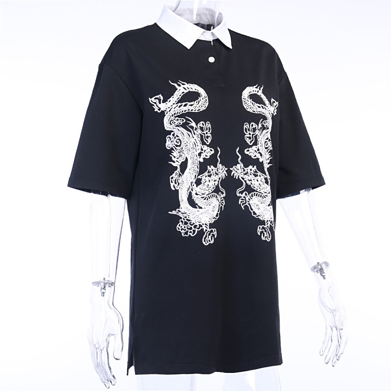 Title 15, Donker Japanse Dragon School Girl T-shirt, een ...