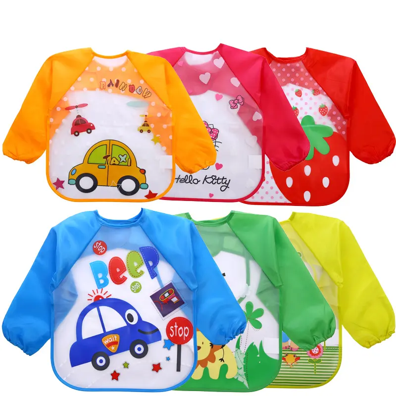 Children's Gown Long Sleeve Kids Waterproof Meal Baby Apron