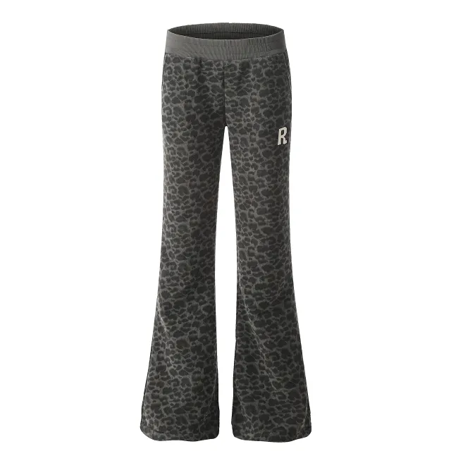 Women's Elegant Woolen Cotton Wide leg Mid waist Casual Pants Gray - Shop at LoveMi