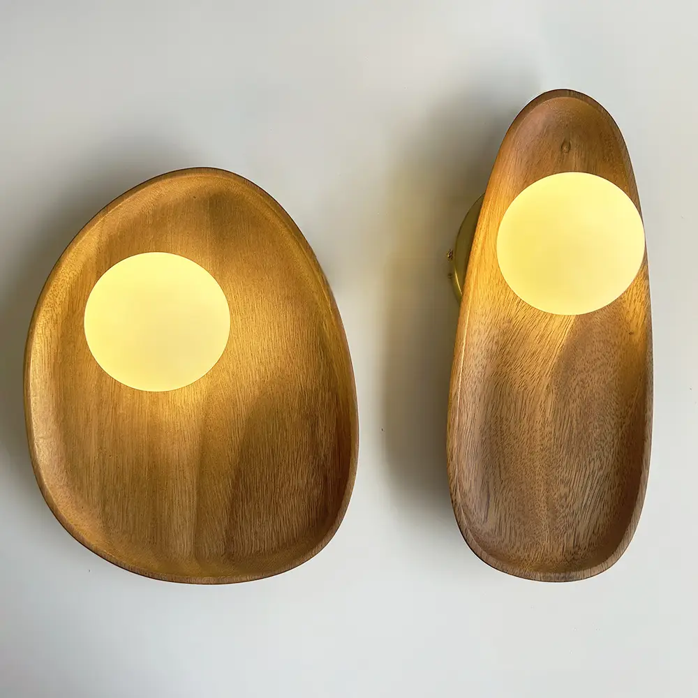 Minimalist Solid Wood Japanese Bedroom Wall Lamp Living Room Aisle Study