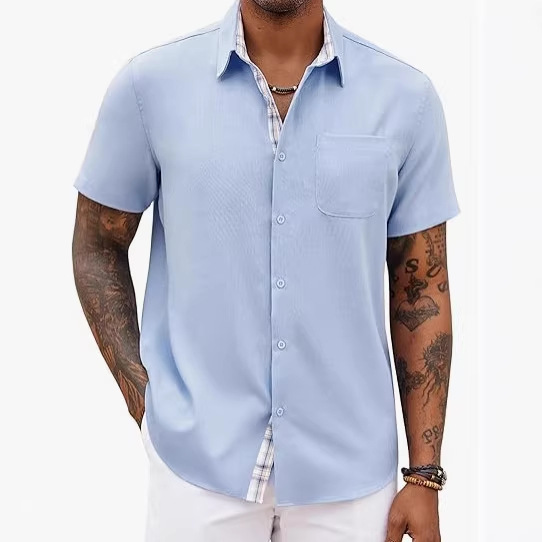 Loose-fitting Solid-color Linen Shirt For Men 3