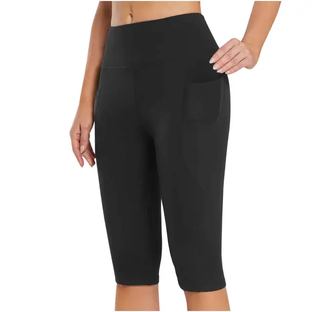 Side Pocket Solid Color High Waist Tight Stretch Sports Leggings Black - Shop at LoveMi