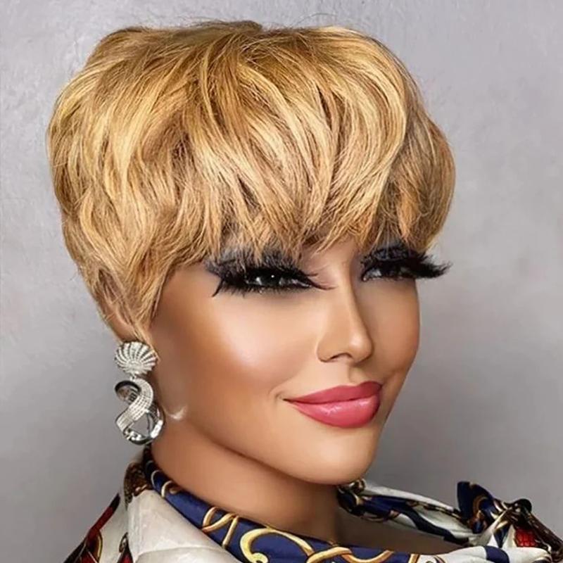 Brown Fashion Short Hair Fluffy Synthetic Wig 8