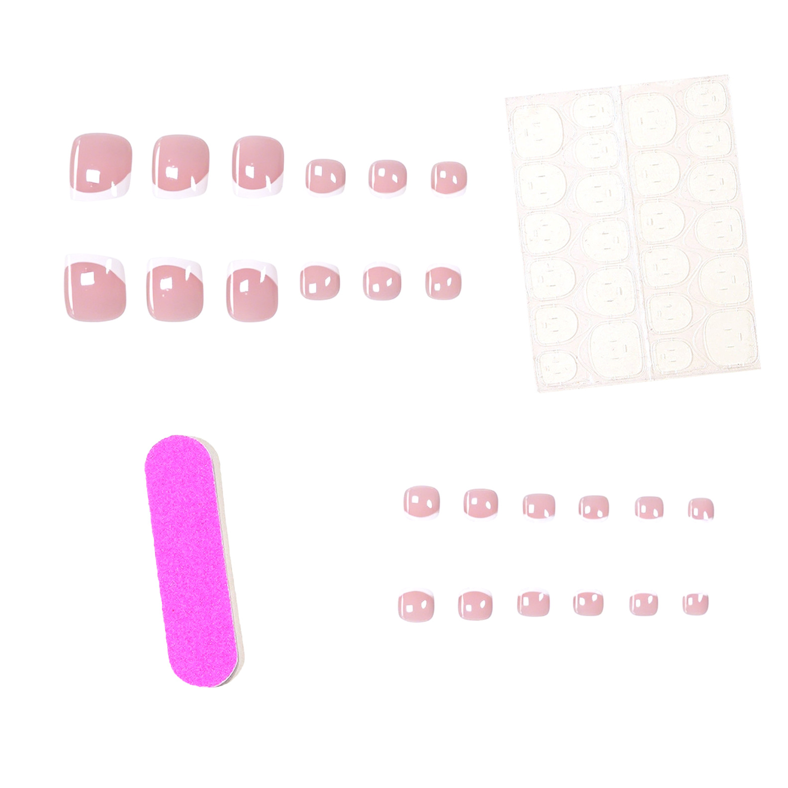 Pink And White-edged French-style Sweet And Cute Ready-to-wear Nails