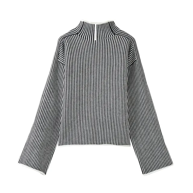 Large Profile Turtleneck Drape Sweater Sweater Black - Shop at LoveMi