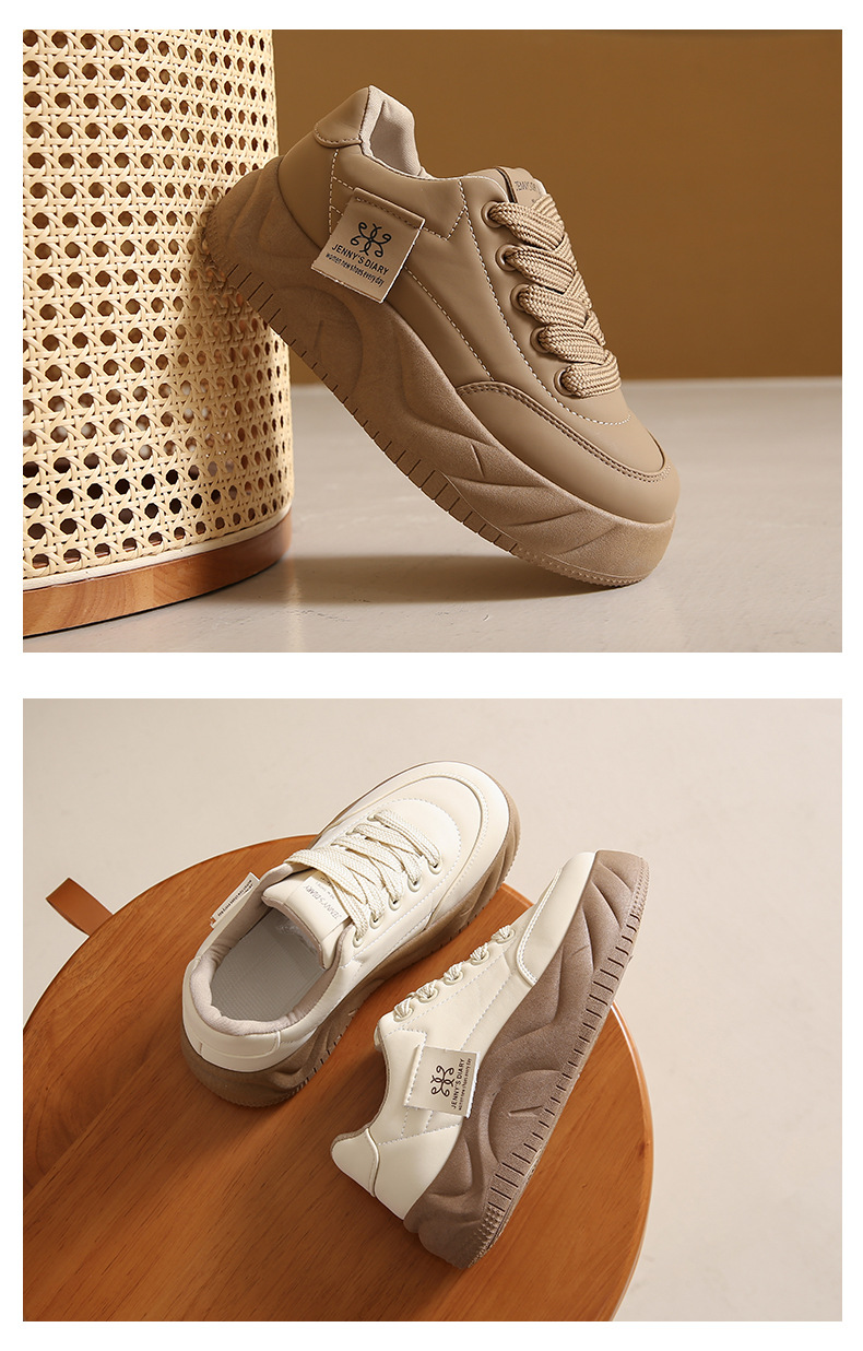 Khaki color block sneakers showing round toe and low top silhouette