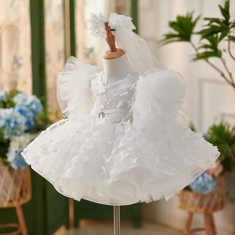 Girl's Dress Princess White Polyester Fiber