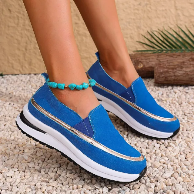 Autumn And Winter New Platform Soft Leather Soft Bottom Women's Shoes Blue - Shop at LoveMi