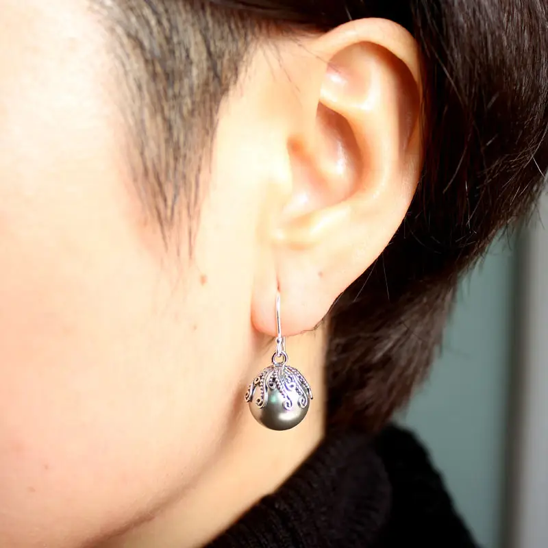Retro Ethnic Style Shell Pearl Earrings Women
