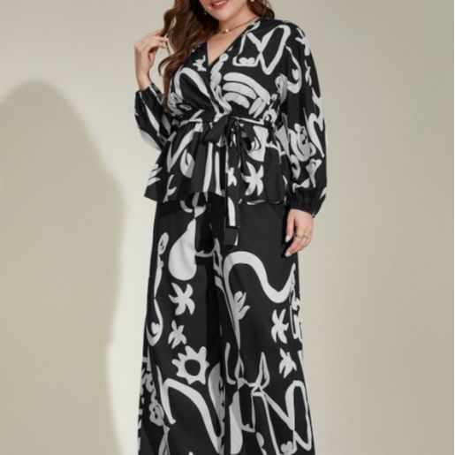 Retro Color V-neck Temperament Commute Literary Middle East Printing Shirt Outfit