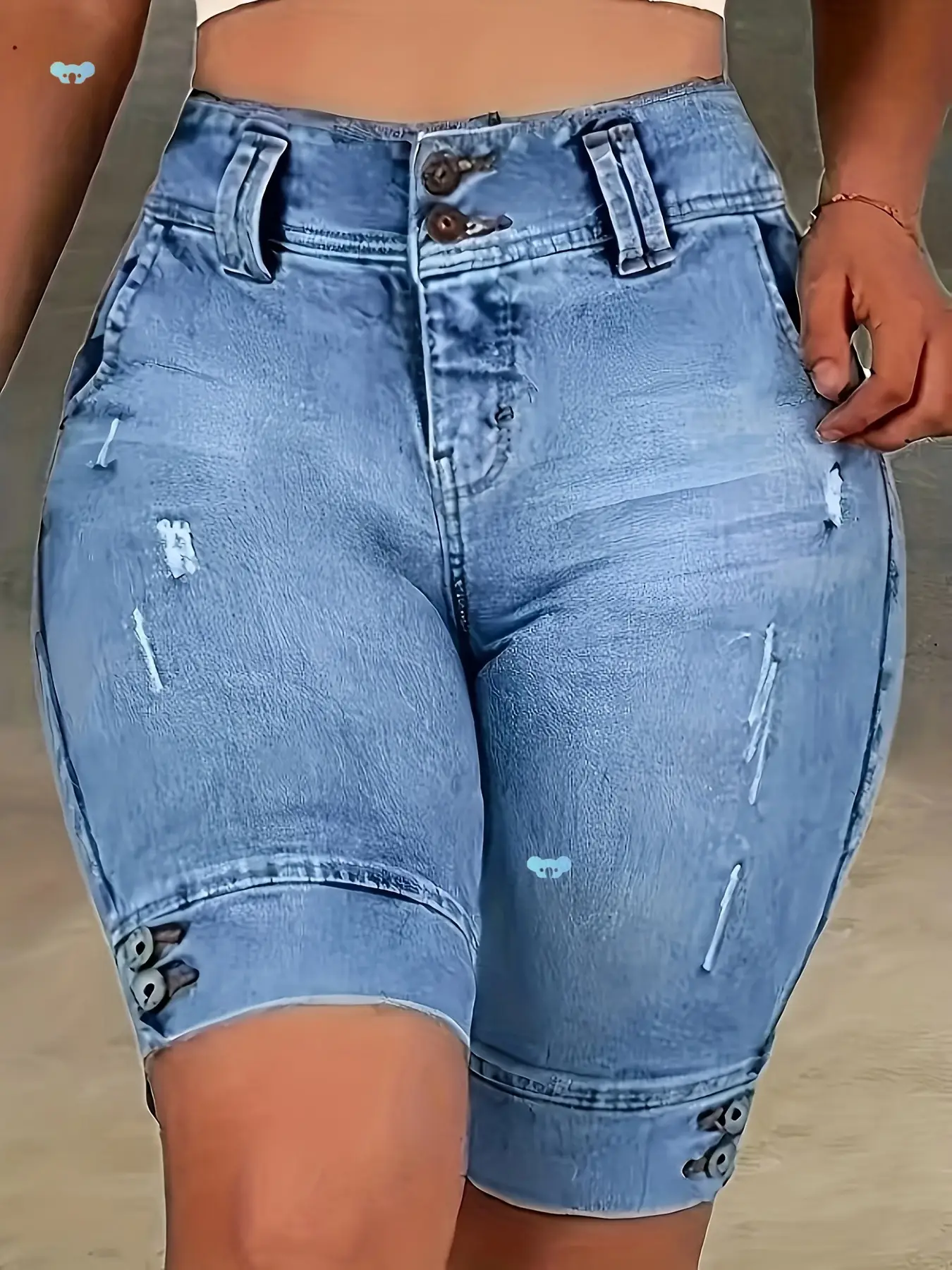 Women's Fashionable Slim-Fit Denim Shorts