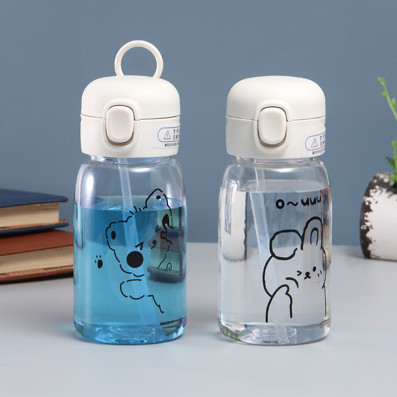 Children's Cups Kindergarten Primary School Student Plastic Cup Drop-resistant Duckbill Cup With Straw