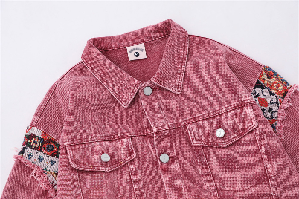 Heavy Industry Washed And Worn Stitching Edging Denim Jacket