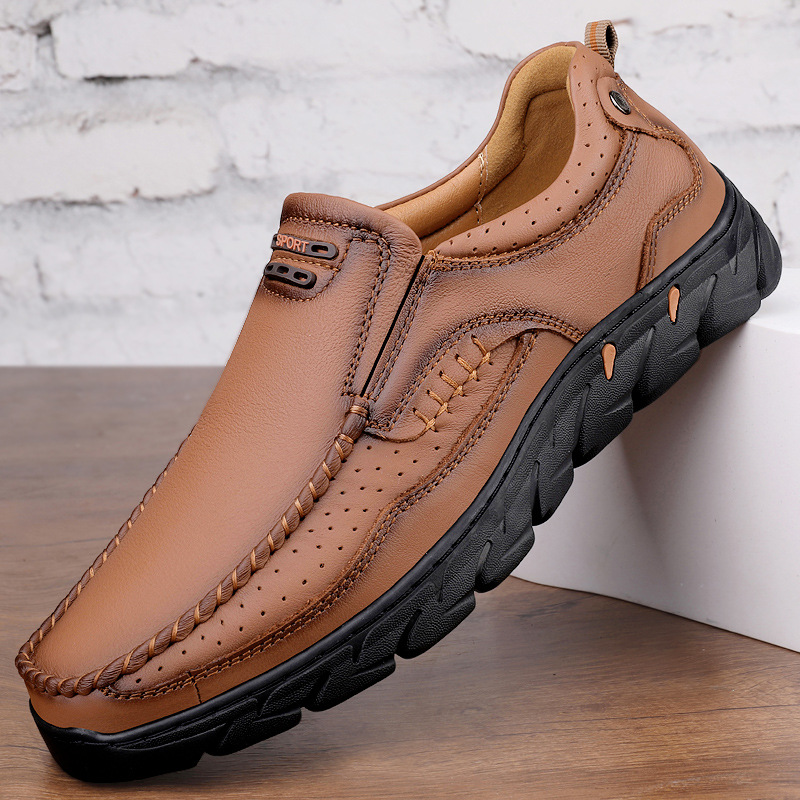Breathable Handmade For Men Outdoor Casual Leather Shoes