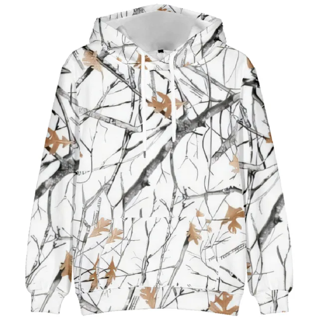 European And American Autumn And Winter Leaf Pattern Drop Shoulder Hooded Sweater 2 Style - Shop at LoveMi