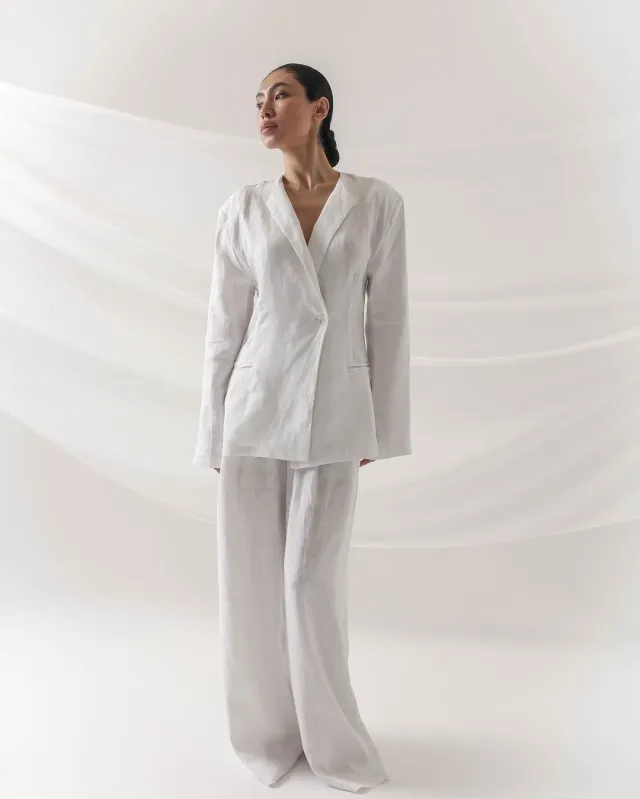 Women's Suit Jacket And Trousers Two piece Suit White - Shop at LoveMi
