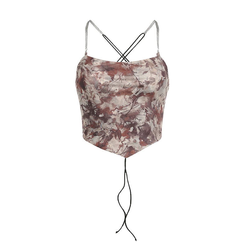 Ancient Printed Personality Chain Camisole Color M - Shop at LoveMi