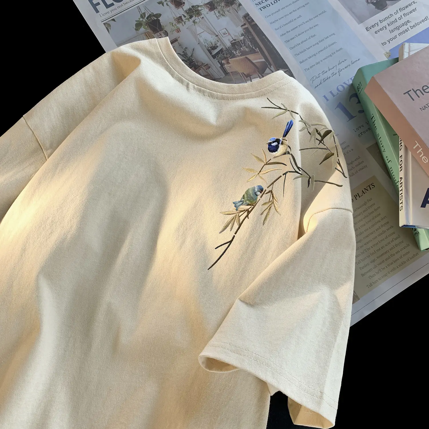 Men's Embroidered Pure Cotton T-shirt