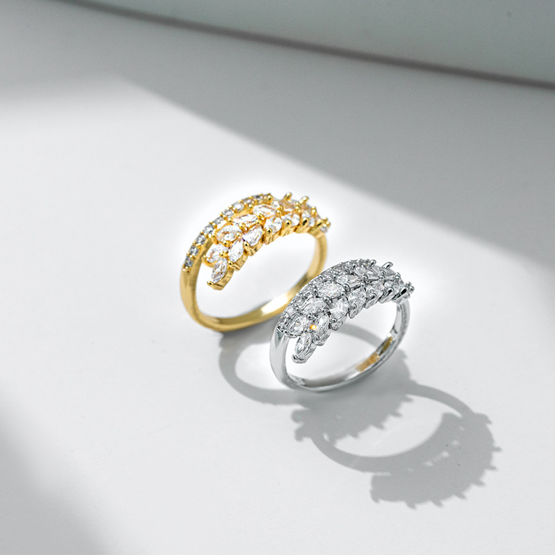 Exquisite Wheat Open-end Zircon Ring