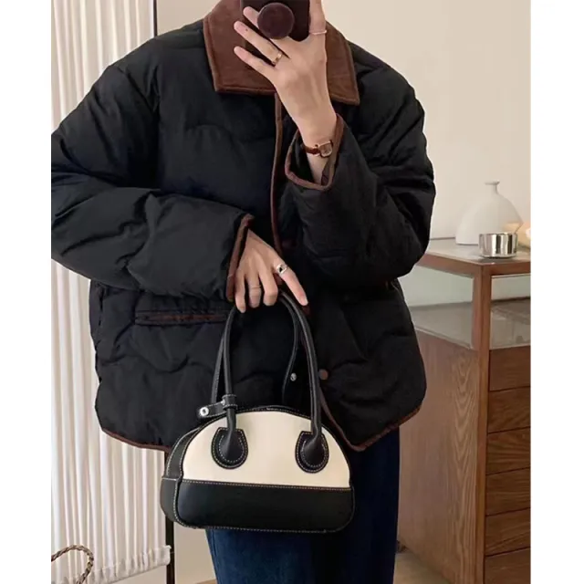 Women's Short Loose Down Cotton padded Jacket Winter Thick Coat Black - Shop at LoveMi