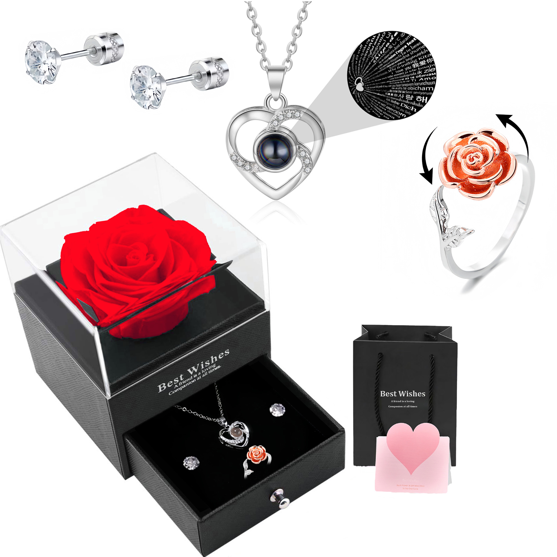 Heart-Shaped Love Language Projection Necklace