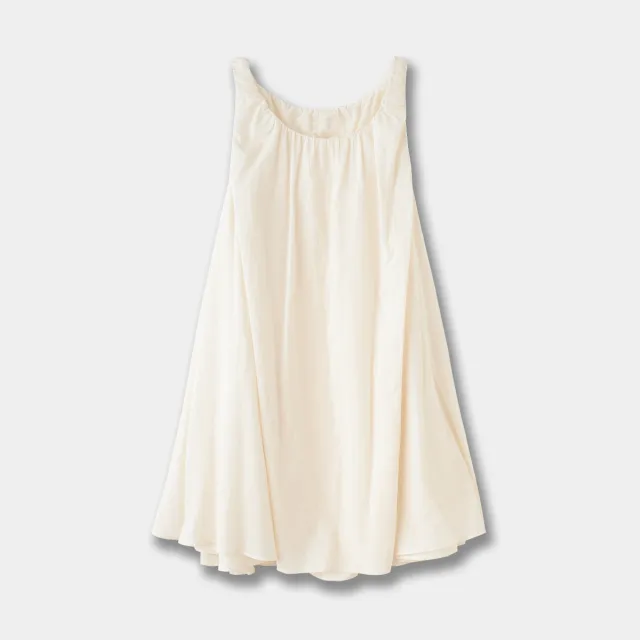 Sleeveless Pleated Suspender Dress South Korea Large Skirt Beige - Shop at LoveMi