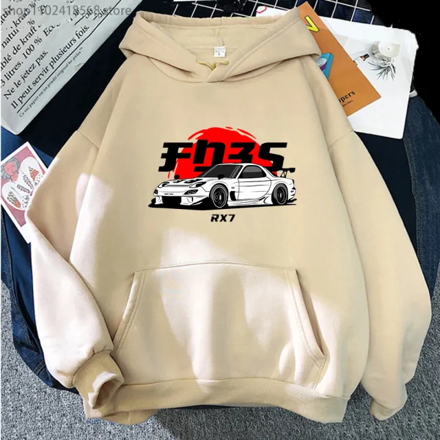 New Car Printed Men'swomen's Cotton Hoodie Casual 09 Kahki - Shop at LoveMi